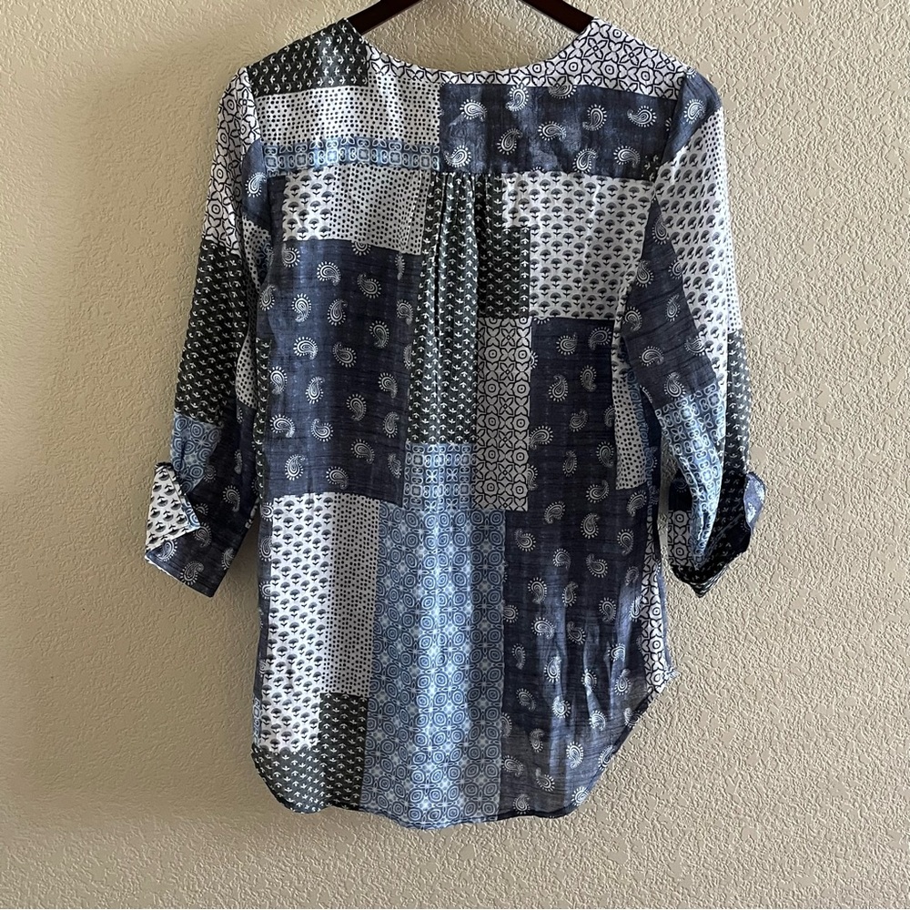 Fred David Patch Work Pattern Blouse Size Small NWT - Picture 6 of 6